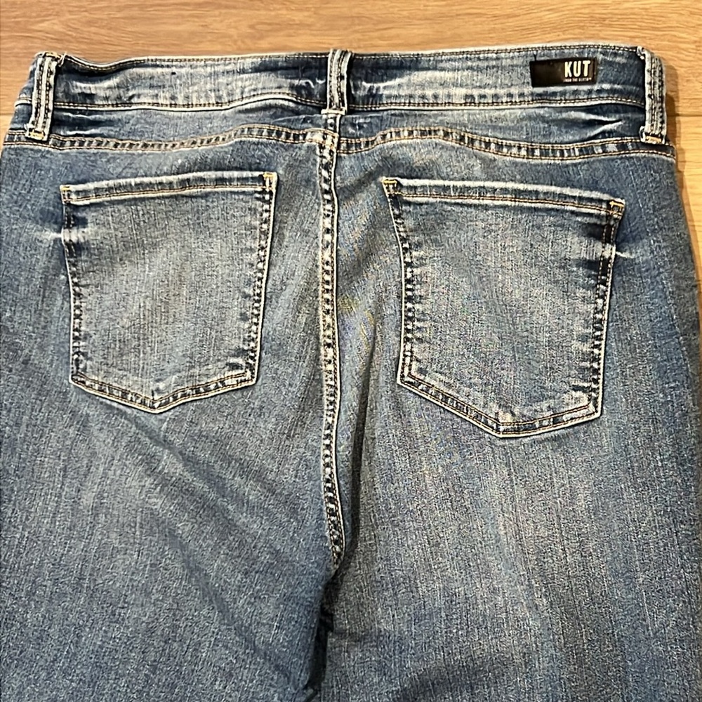 KUT from the Kloth Donna High-Rise Skinny Distressed Ankle Jeans Fray 18W - Picture 14 of 15
